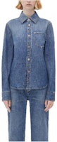 (Women) Bottega Veneta Washed Denim Long Sleeve Shirt Blue SS23 725747V2JL04715 (Women) Bottega Veneta Washed Denim Long Sleeve Shirt Blue SS23 725747V2JL04715