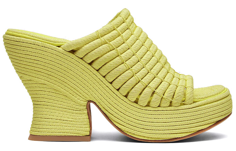 (W) Bottega Veneta Wedge 'Seagrass Yellow Knit' 圖 2