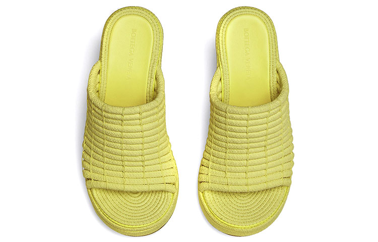 (W) Bottega Veneta Wedge 'Seagrass Yellow Knit' 圖 3