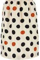 (Women) Bottega Veneta White Polka Dot High-Waist Midi Skirt 749805V4FF09110 (Women) Bottega Veneta White Polka Dot High-Waist Midi Skirt 749805V4FF09110