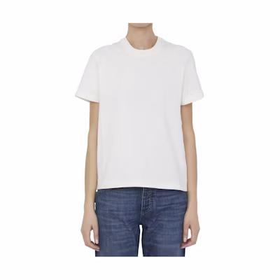 (Women) Bottega Veneta White SS23 Solid Crewneck T-Shirt 744780VF1U09071