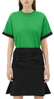 (Women) Bottega Veneta Women’s Green FW22 T-shirt with Contrasting Cuffs 702429v16e04064 (Women) Bottega Veneta Women’s Green FW22 T-shirt with Contrasting Cuffs 702429v16e04064