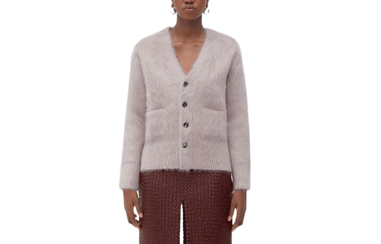 (Women) Bottega Veneta Women’s Mushroom V-neck Knit Cardigan FW22 716871V2D209015