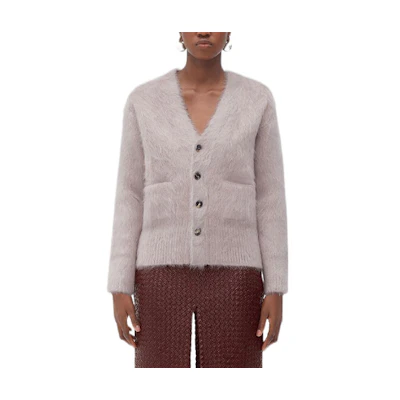 (Women) Bottega Veneta Women’s Mushroom V-neck Knit Cardigan FW22 716871V2D209015