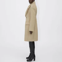 Shop (W) Bottega Veneta 羊毛混紡棕色大衣 679627V18W01559