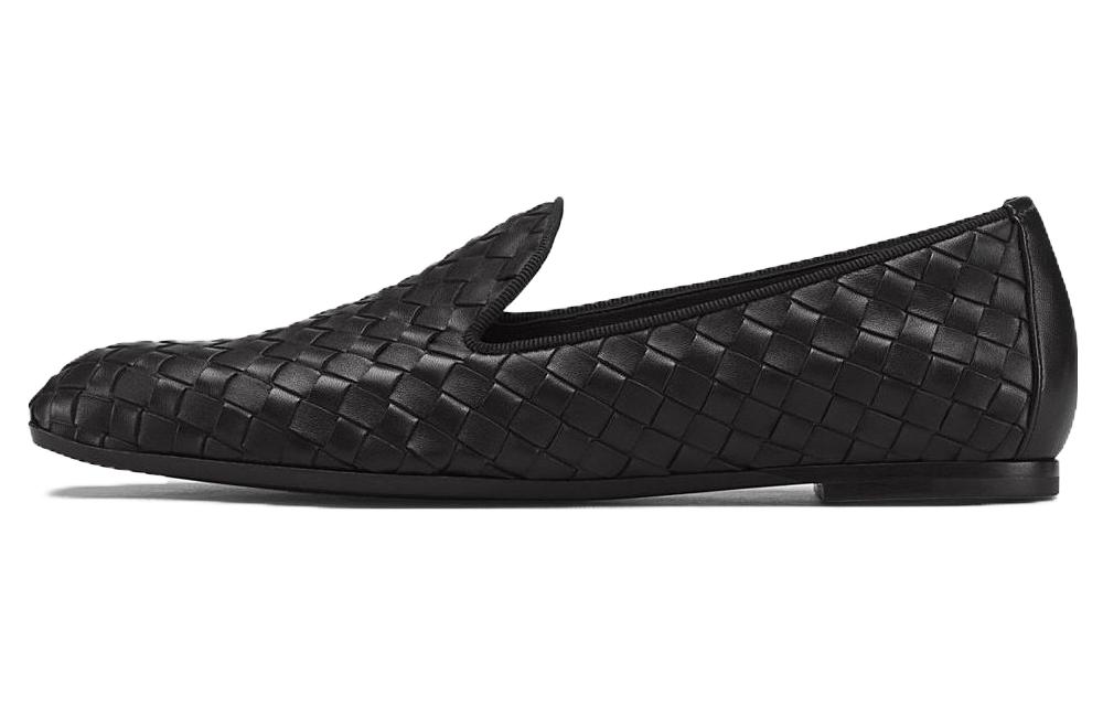 (W) Bottega Veneta Woven Casual Sneaker 'Black Sheepskin'