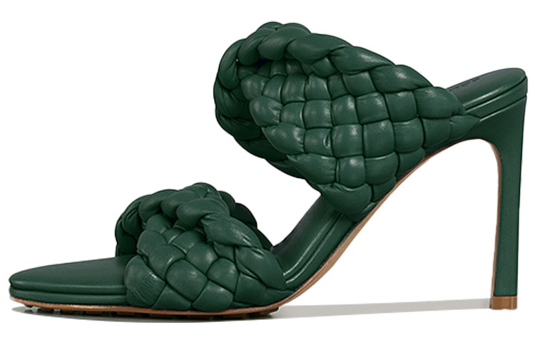 (Women) Bottega Veneta Woven High Heel Sandal 'Dark Green' 618757VBTG03017