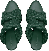 Lookbook (W) Bottega Veneta Sandales Tressées à Talons Hauts ''Vert Foncé'' 618757VBTG03017