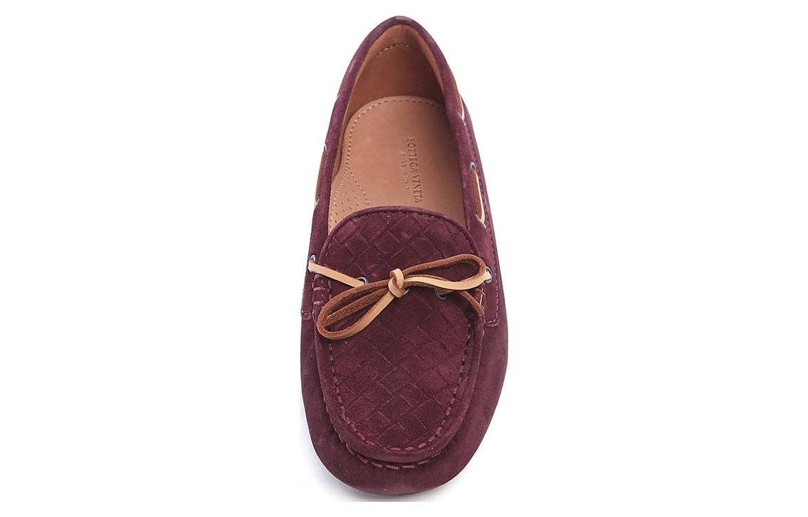 (W) Bottega Veneta Woven Leather Flat 'Burgundy' 圖 4