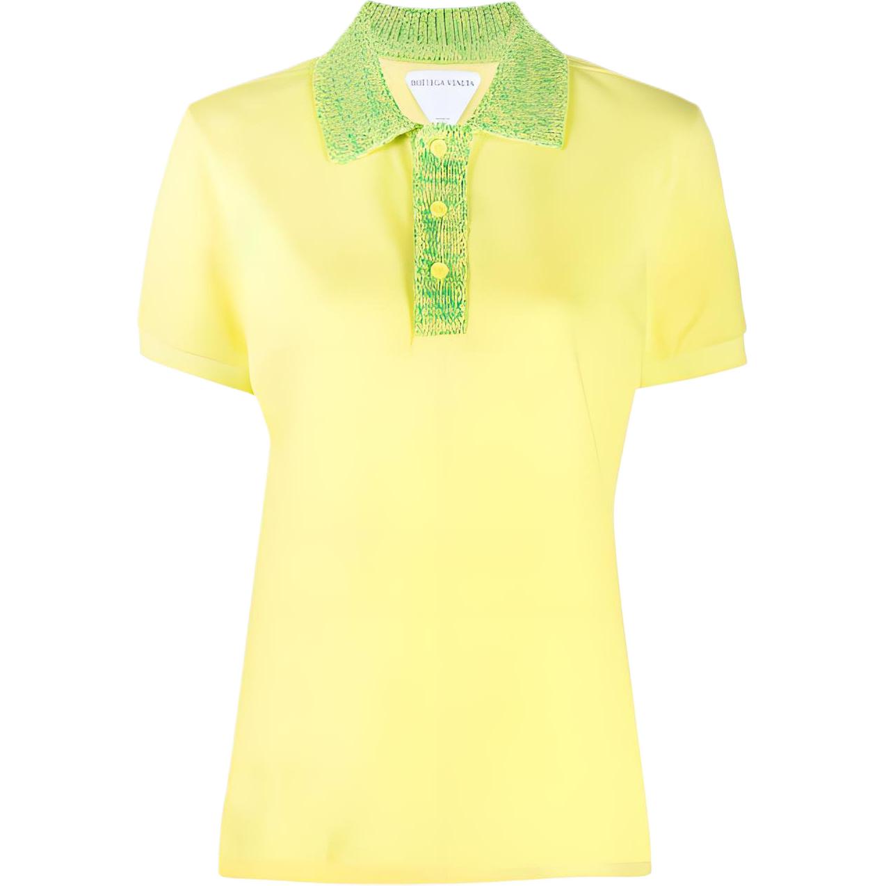 (Women) Bottega Veneta Yellow Colorblock Polo Shirt SS22 683704V1MR07275