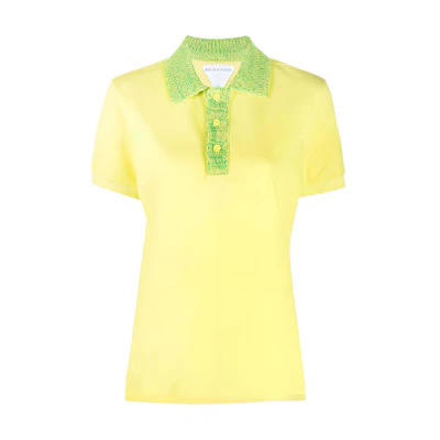(Women) Bottega Veneta Yellow Colorblock Polo Shirt SS22 683704V1MR07275