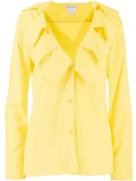 (Women) Bottega Veneta Yellow Solid Single-Breasted Shirt 646584V01N07219 (Women) Bottega Veneta Yellow Solid Single-Breasted Shirt 646584V01N07219