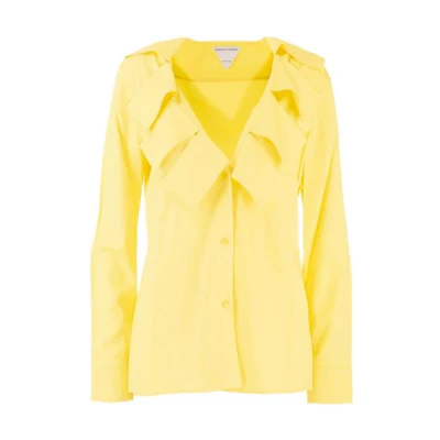 (Women) Bottega Veneta Yellow Solid Single-Breasted Shirt 646584V01N07219