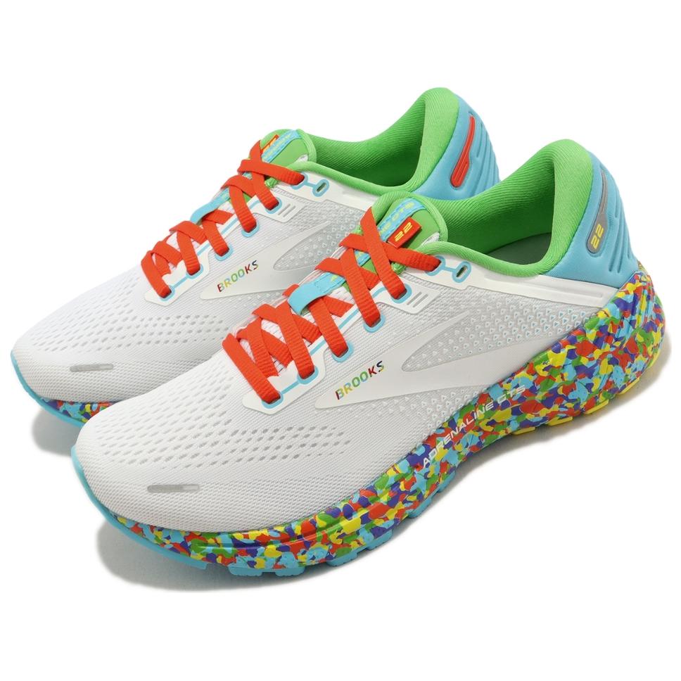 Lookbook Brooks布魯克斯 Adrenaline GTS 22 防滑耐磨 低幫 跑步鞋 女款 白紅綠
