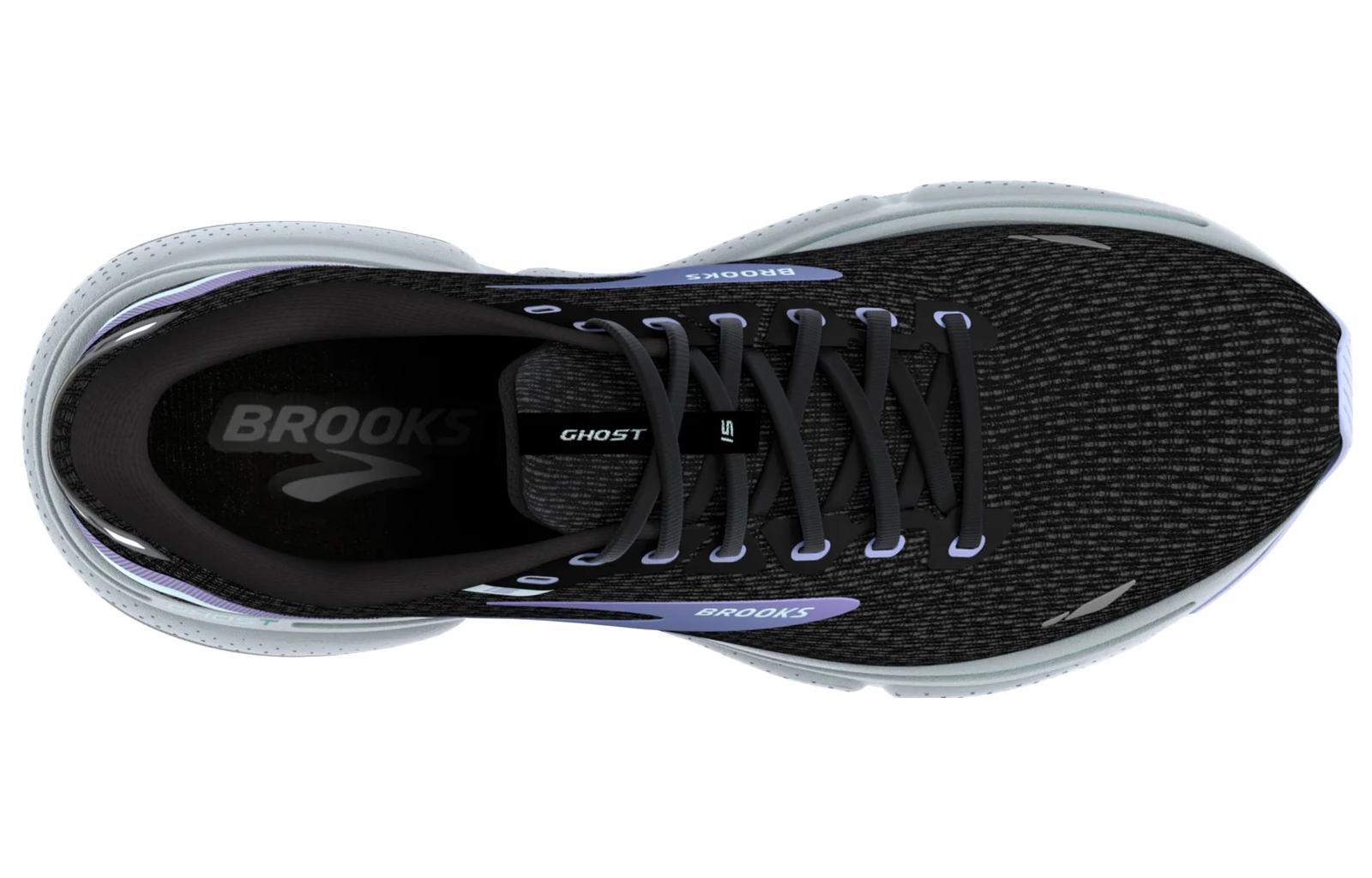 Shop Brooks幽靈15舒適百搭透氣防滑減震低幫跑步鞋女款黑紫色