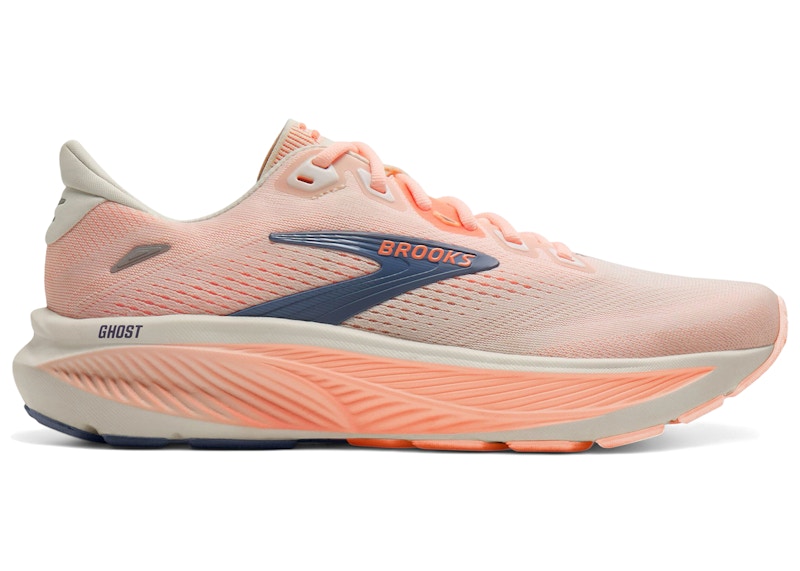 (Women) Brooks Ghost 18 Star White Cyber Peach Grey 120482-1B-161