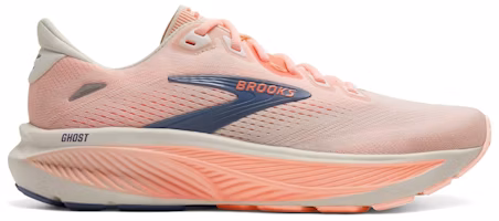 (Women) Brooks Ghost 18 Star White Cyber Peach Grey 120482-1B-161 (Women) Brooks Ghost 18 Star White Cyber Peach Grey 120482-1B-161