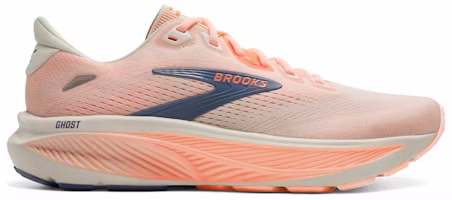 (Women) Brooks Ghost 18 Star White Cyber Peach Grey 120482-1B-161 (Women) Brooks Ghost 18 Star White Cyber Peach Grey 120482-1B-161
