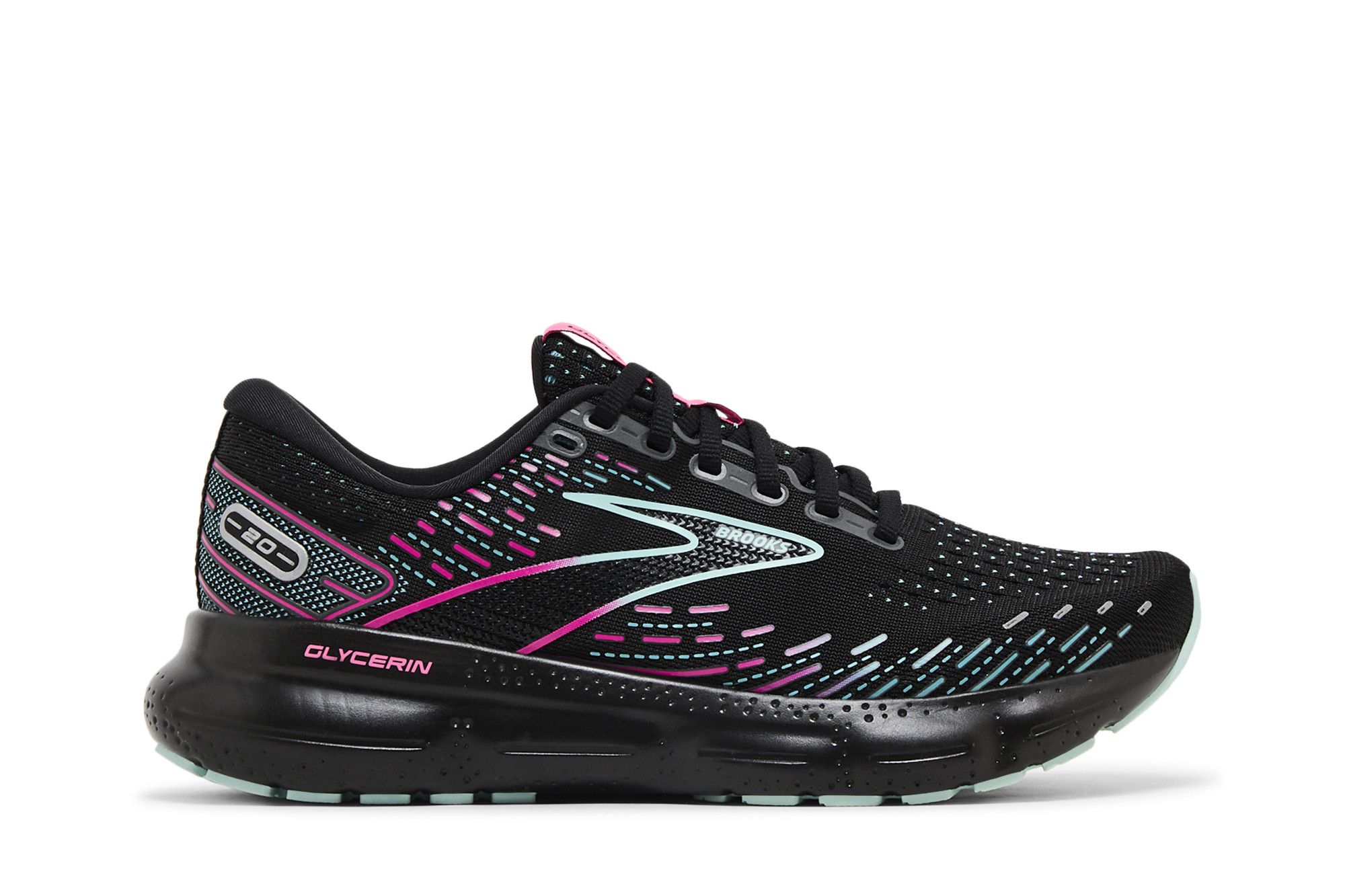 (Women) Brooks Glycerin 20 'Black Blue Pink'  120369-1B-005