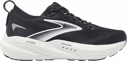 (Women) Brooks Glycerin 22 D Wide 'Black Grey White' 120434-1D-090 (Women) Brooks Glycerin 22 D Wide 'Black Grey White' 120434-1D-090