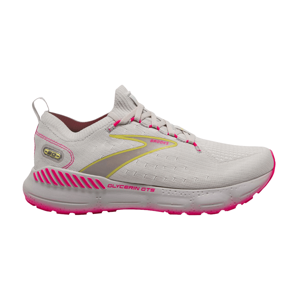 (Women) Brooks Glycerin StealthFit GTS 20 'Grey Yellow Pink'  120371-1B-067