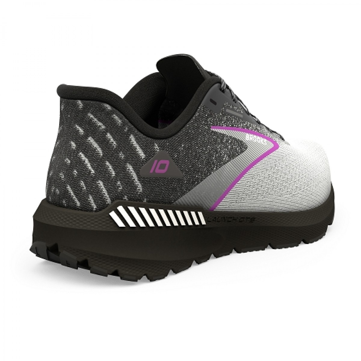 Lookbook (W) Brooks Launch GTS 10 Wide 'Hitam Putih Ungu' sneakers 120399-1D-085