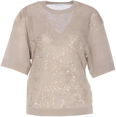 (W) Brunello Cucinelli 米色花卉刺繡寬鬆款圓領T恤 M1T137900-C824 Buy (W) Brunello Cucinelli 米色花卉刺繡寬鬆款圓領T恤 M1T137900-C824