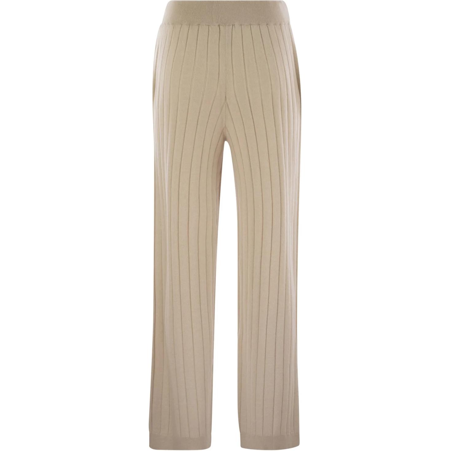 Lookbook (W) Brunello Cucinelli 米色中腰直筒休閒長褲 M12193499CN058