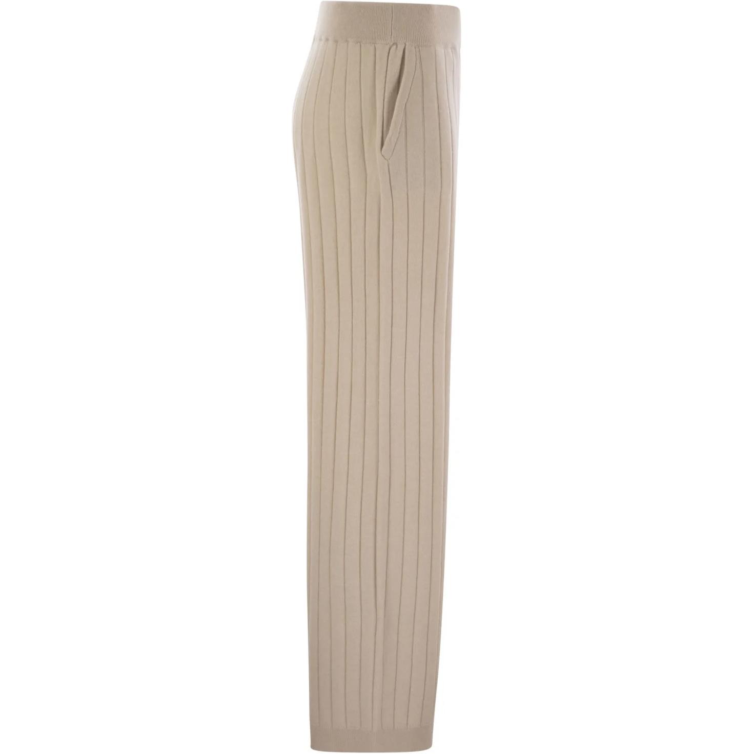 Shop (W) Brunello Cucinelli 米色中腰直筒休閒長褲 M12193499CN058