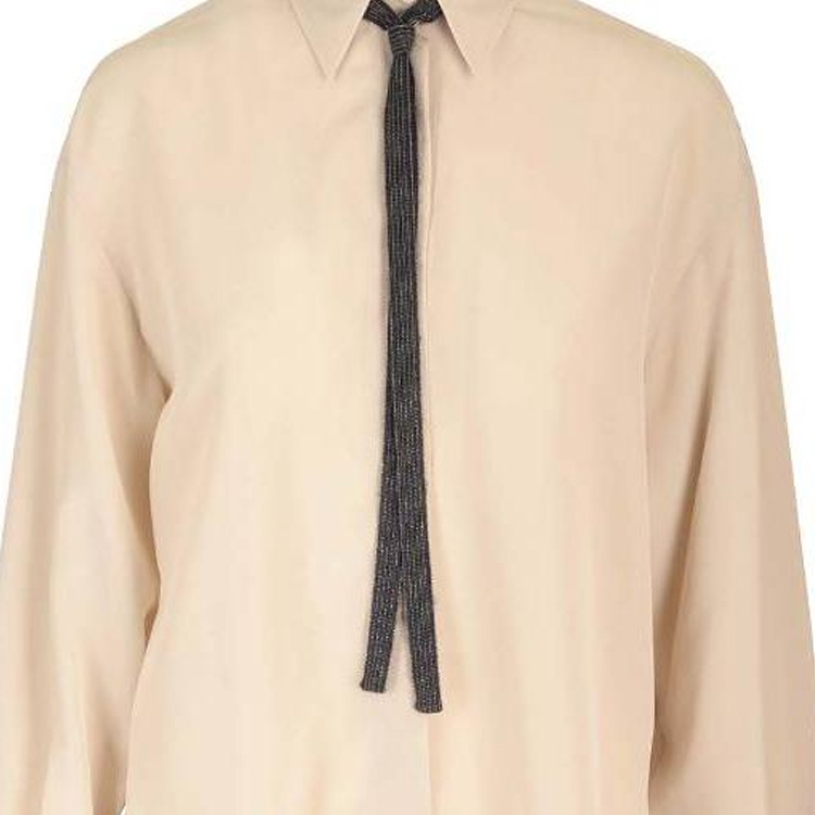 Sizing (W) Brunello Cucinelli Baju Beige Lengan Panjang Butang Longgar Lelaki MB993MZ416-C8561