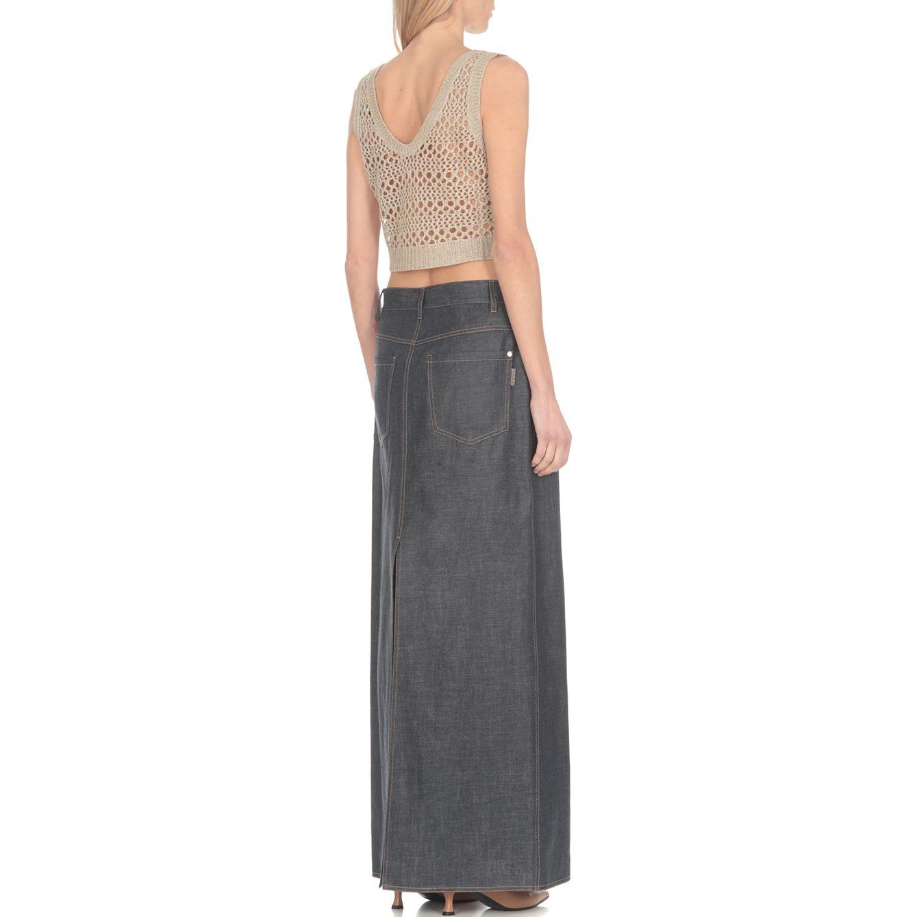 Shop (W) 브루넬로 쿠치넬리 베이지 브이넥 니트 민소매 풀오버 베스트. MRA581110-C824