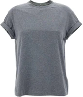 (Women) Brunello Cucinelli Grey Crewneck Short-Sleeve T-Shirt SS24 Oversized Fit. M0T18BD200-CV563 (Women) Brunello Cucinelli Grey Crewneck Short-Sleeve T-Shirt SS24 Oversized Fit. M0T18BD200-CV563