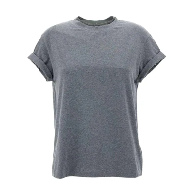(Women) Brunello Cucinelli Grey Crewneck Short-Sleeve T-Shirt SS24 Oversized Fit. M0T18BD200-CV563