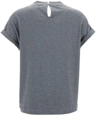 (W) 브루넬로 쿠치넬리 그레이 크루넥 반팔 티셔츠 SS24 오버사이즈 핏. M0T18BD200-CV563 Lookbook (W) 브루넬로 쿠치넬리 그레이 크루넥 반팔 티셔츠 SS24 오버사이즈 핏. M0T18BD200-CV563