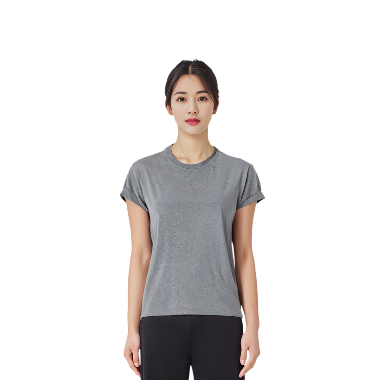 Purchase (W) 브루넬로 쿠치넬리 그레이 크루넥 반팔 티셔츠 SS24 오버사이즈 핏. M0T18BD200-CV563