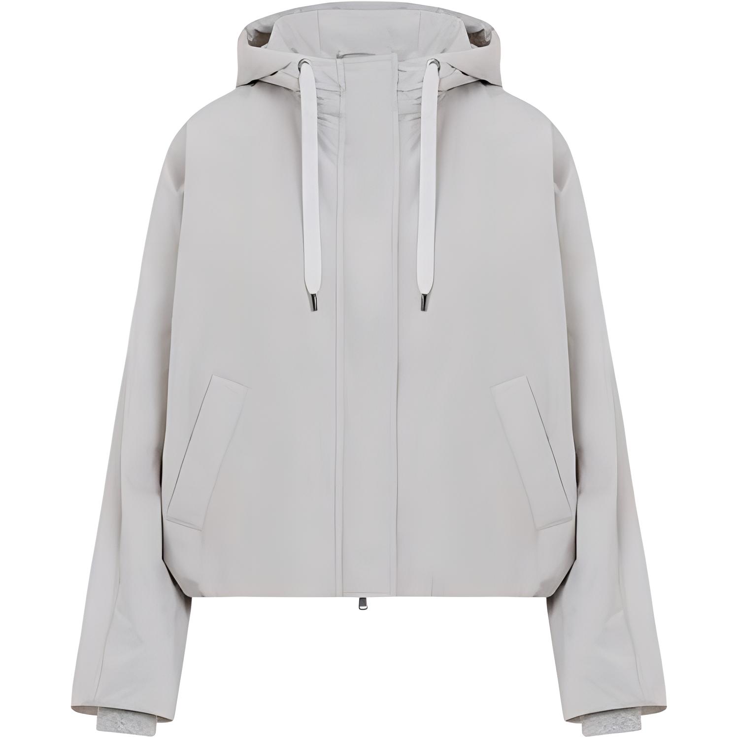 (Women) Brunello Cucinelli  Grey Hooded Zip-Up Jacket Long Sleeve Outerwear MB5747975P-C2613