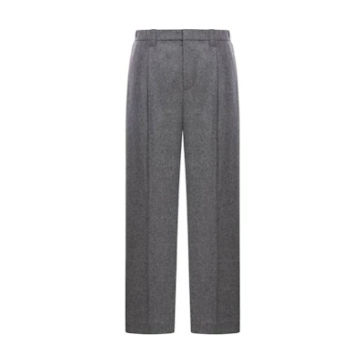 (Women) Brunello Cucinelli High-Waisted Loose Straight Leg Pants Grey. MD588P8632-C032