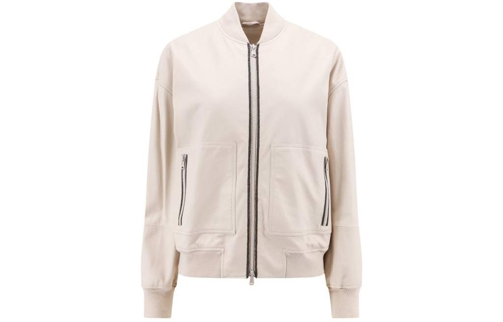 Order (W) Brunello Cucinelli 卡其色修身版拉鍊長袖夾克外套 MPNGI2629-C7872