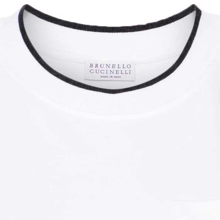 Sizing (W) Brunello Cucinelli 標誌印花短袖網球T恤 白色 SS24 ML824EN400-C159