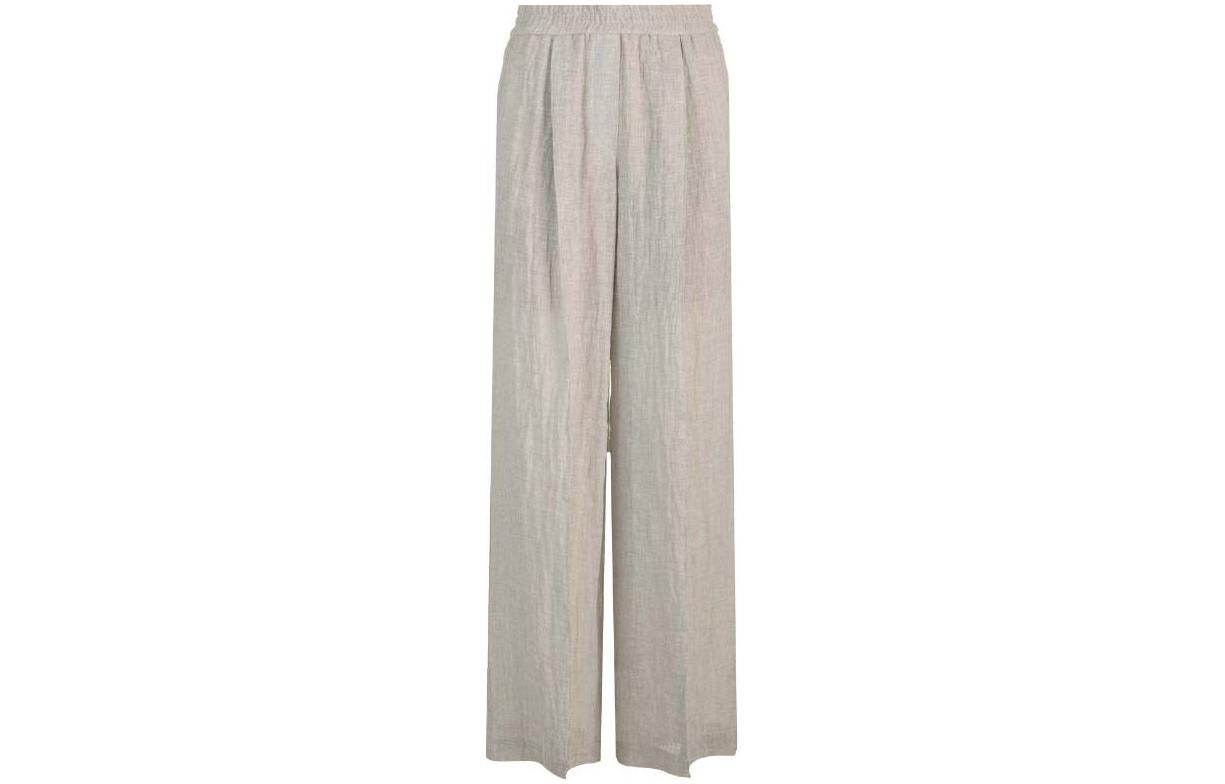 (Women) Brunello Cucinelli  Mid-Rise Straight-Leg Casual Pants Grey. MH570P8541-C1010