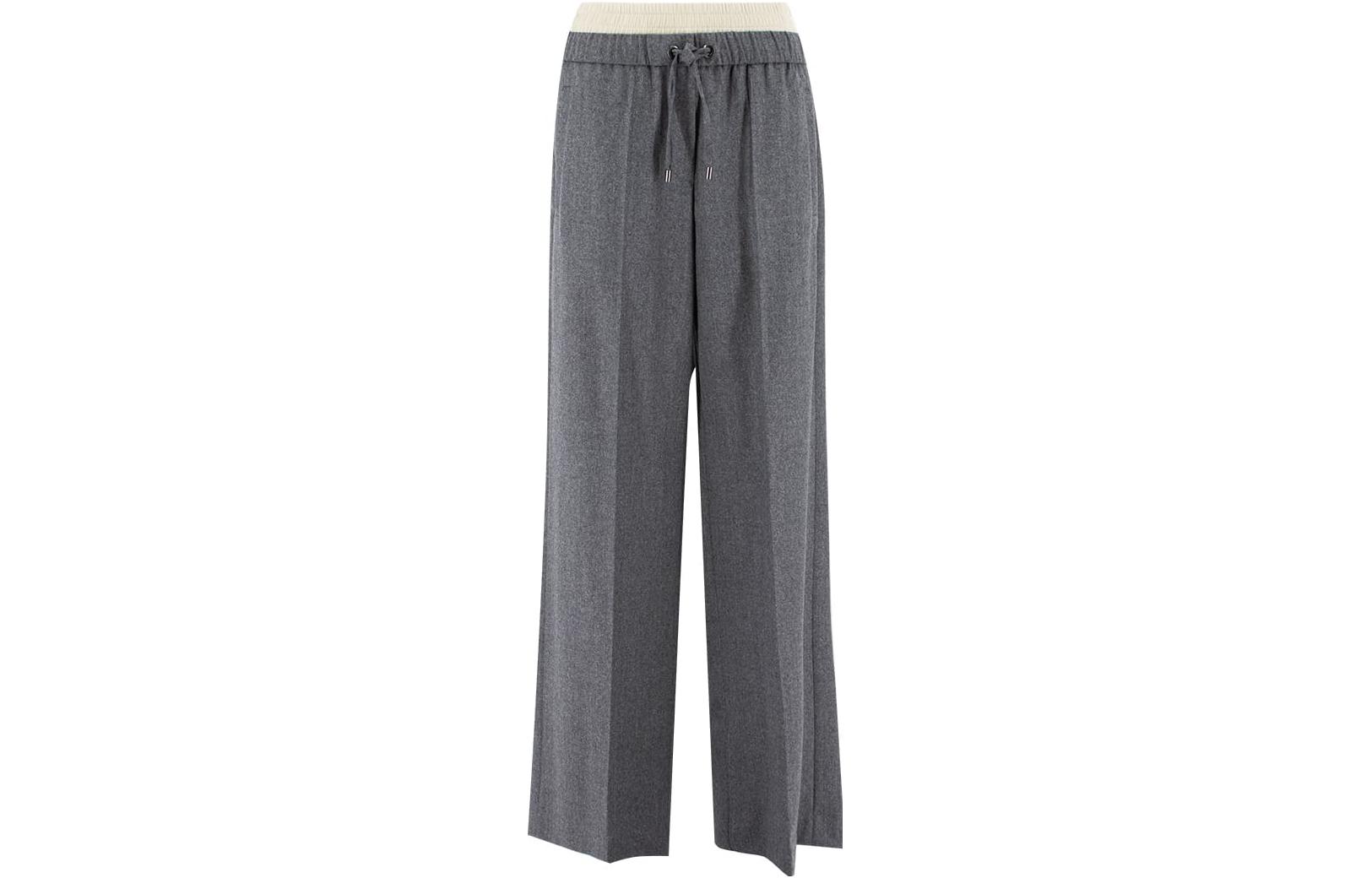 (Women) Brunello Cucinelli  Mid-Rise Straight-Leg Casual Pants Light Gray ME226P8429-C003