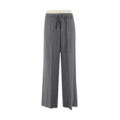 (Women) Brunello Cucinelli Mid-Rise Straight-Leg Casual Pants Light Gray ME226P8429-C003