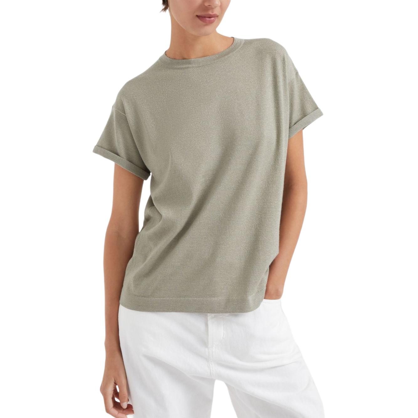 Shop (W) 布內洛庫奇內利 橄欖綠寬鬆款圓領T恤 M41810000-C9591