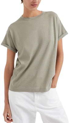 (W) 布內洛庫奇內利 橄欖綠寬鬆款圓領T恤 M41810000-C9591 Shop (W) 布內洛庫奇內利 橄欖綠寬鬆款圓領T恤 M41810000-C9591