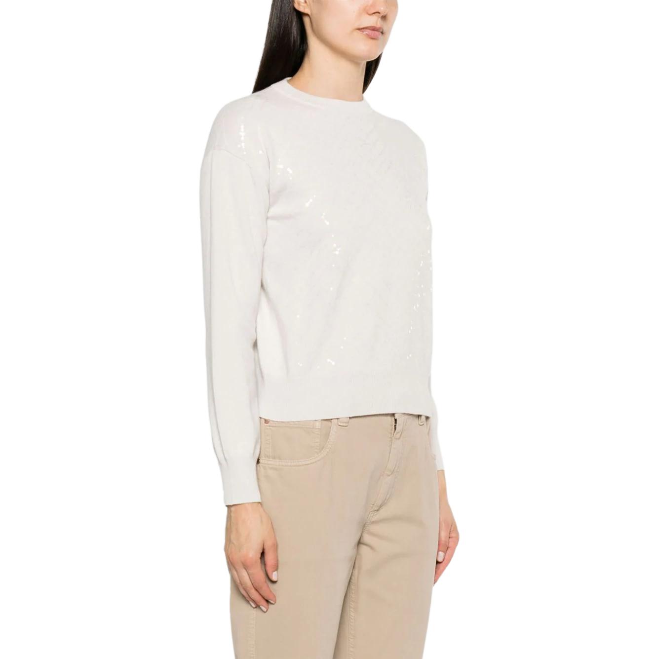 Purchase (W) Brunello Cucinelli 亮片圓領長袖毛衣 M16128120-C079