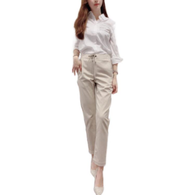 Lookbook (W) Brunello Cucinelli 修身束口休閒長褲 米色 MA130P7083C7496