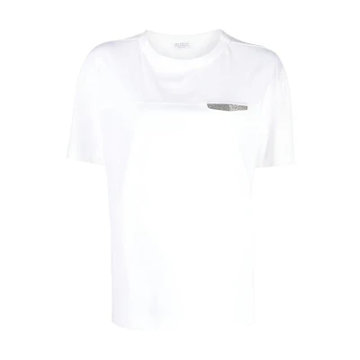 (Women) Brunello Cucinelli Solid Beaded Crewneck Short Sleeve Tee SS23 M0A45EE510-C159