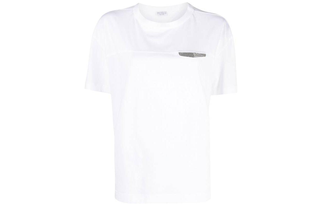 Order (W) Brunello Cucinelli 寶石裝飾短袖圓領T恤 SS23 M0A45EE510-C159