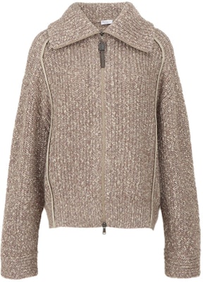 (W) Brunello Cucinelli 棕色純色長袖針織毛衣 休閒穿搭 MGL516416-C1374 Buy (W) Brunello Cucinelli 棕色純色長袖針織毛衣 休閒穿搭 MGL516416-C1374