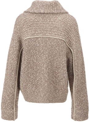 (W) Brunello Cucinelli 棕色純色長袖針織毛衣 休閒穿搭 MGL516416-C1374 Lookbook (W) Brunello Cucinelli 棕色純色長袖針織毛衣 休閒穿搭 MGL516416-C1374